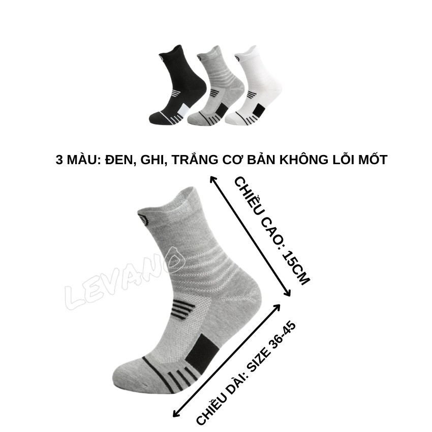 Tất nam cao cổ công sở LEVANO chất liệu cotton dày dặn co giãn 4 chiều khắc phục thối chân T011