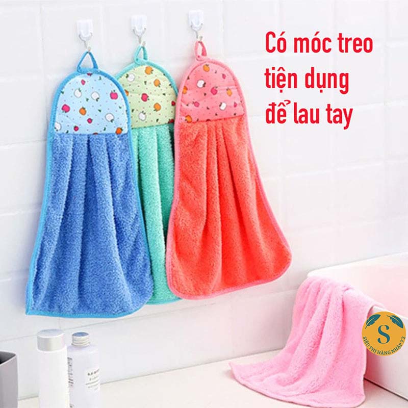 Khăn Lau Đa Năng Có Quai Treo, Khăn Lau Nhà Bếp, Khăn Lau Tay, Lau Bát Đũa Thấp Hút Cực Tốt [KHĂN TREO]