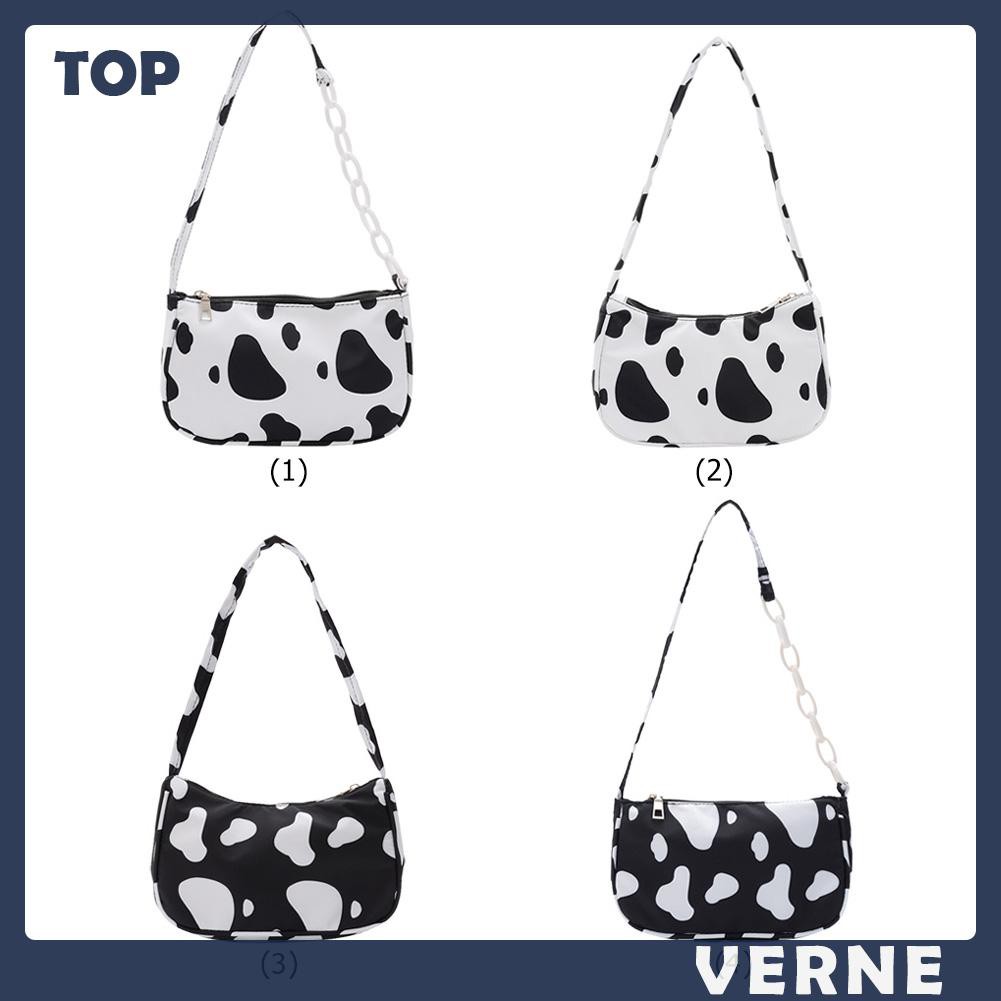 Túi Xách Nữ Đeo Vai In Hình Bò Sữa