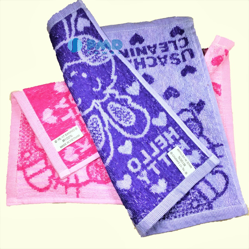 [RẺ ĐẸP] Khăn mặt cho bé hình hellokitty siêu dễ thương 100% cotton