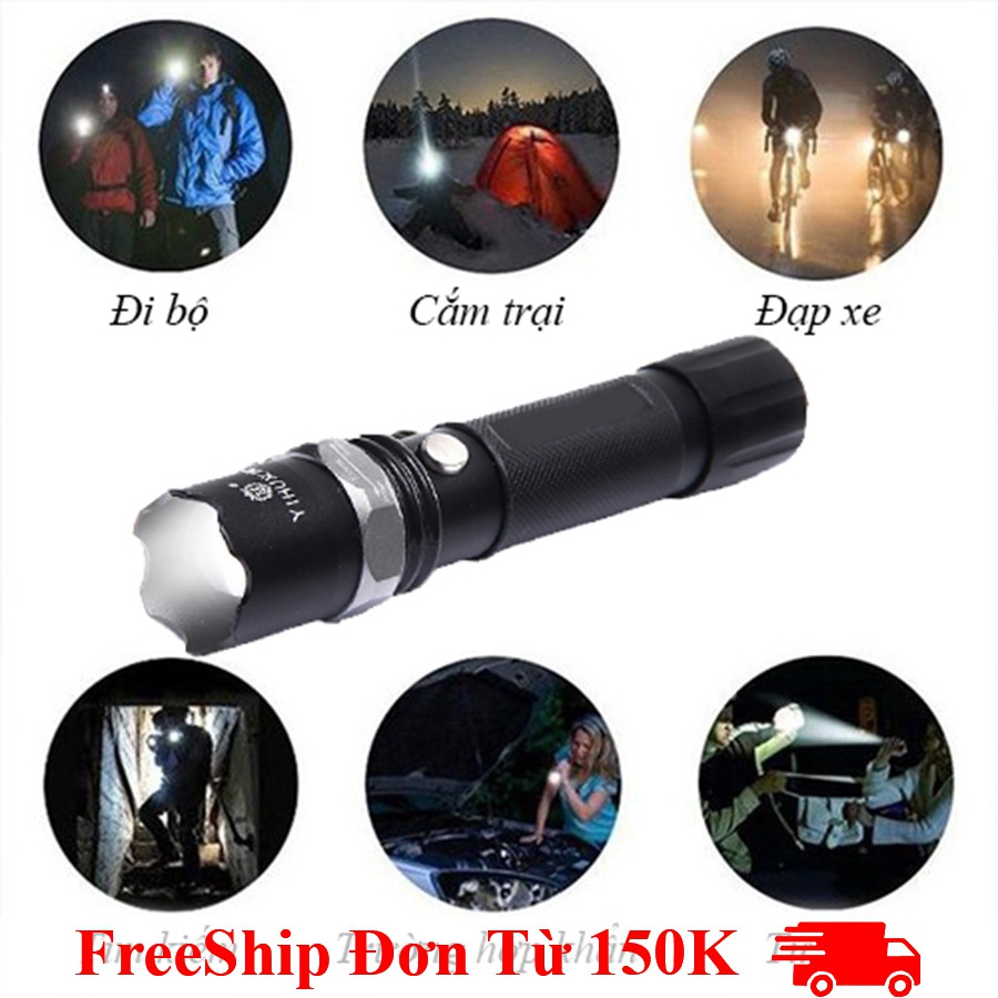 [FreeShip150K] Đèn Pin Siêu Sáng 1000m Công Nghệ Nhật Bản, Đèn Pin Cắm Trại