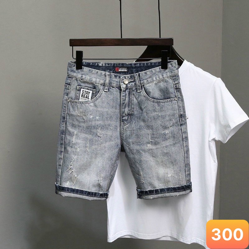 Quần short jean nam lavado màu xanh trơn không rách chất jeans bò cao cấp co dãn 4 chiều from đùi đẹp Lavado37 mẫu mới