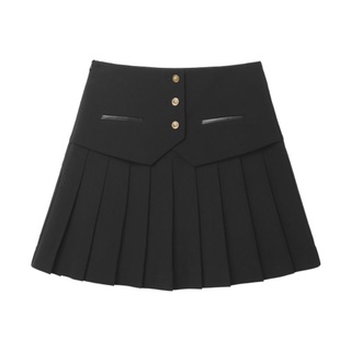 (Big size) chân váy xếp ly đính cúc C101