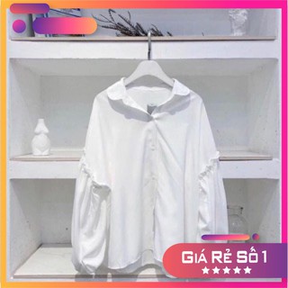 Áo Sơ Mi Trắng Nữ Đi Học Tay Bồng Viền Tay Mới VYTwisn shop