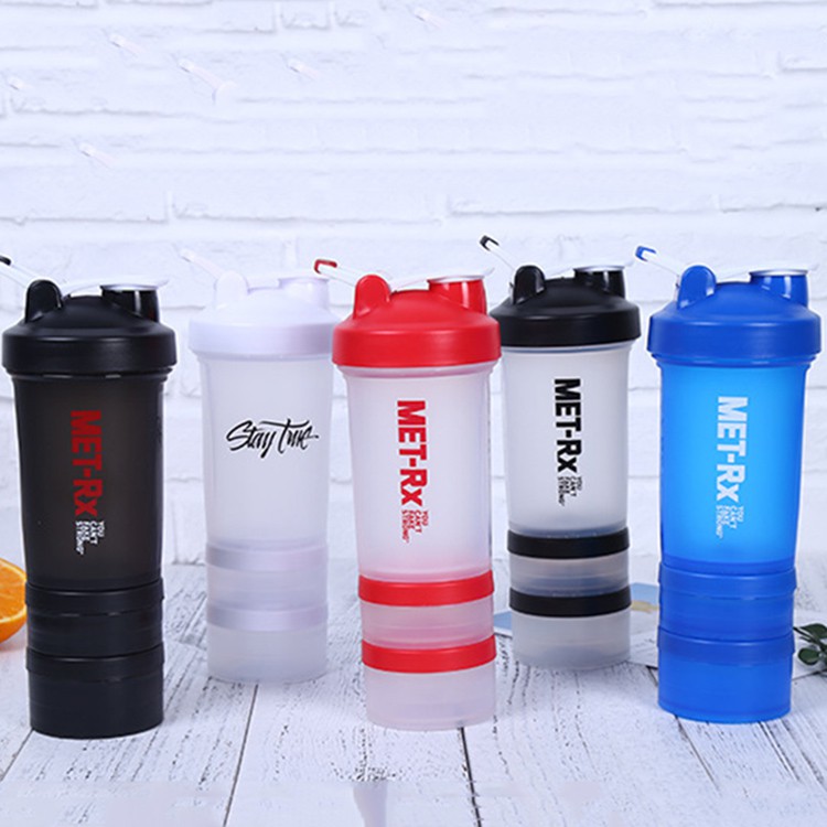 Bình nước thể thao - bình nước tập gym 3 ngăn 650ml