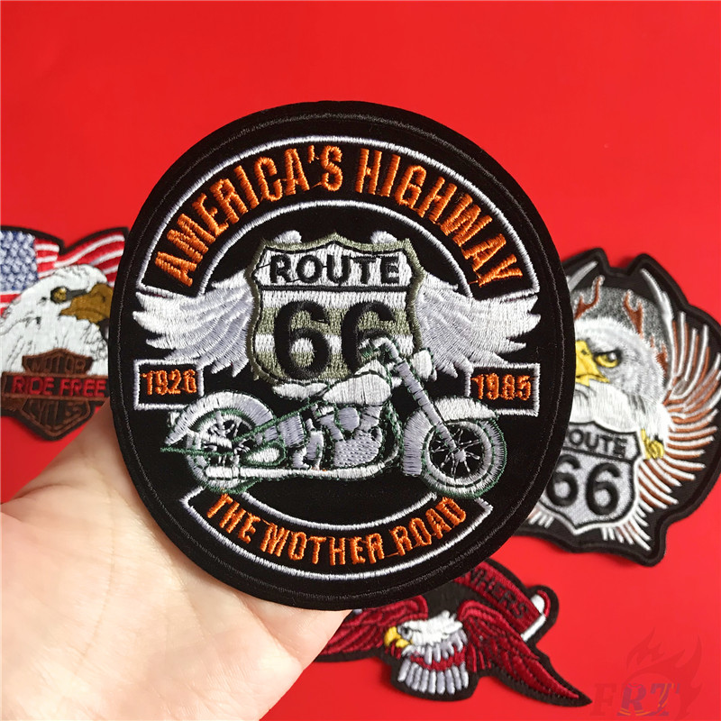 Miếng vá ủi thêu trang trí thủ công hình ảnh biểu tượng Harley Motor: The Eagle Times phong cách punk