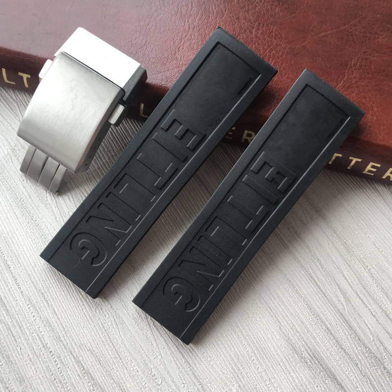 Dây đeo Breitling Silicone phù hợp với Siêu đại dương / Máy bay trinh sát Avengers / Blackbird Vòng đeo tay cao su Sê-ri màu vàng