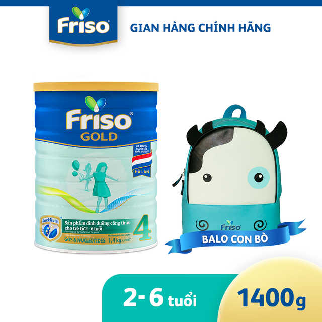 [Mã FMCGMALL2503 -10% đơn 500K] [Tặng 1 Balo Con Bò ] Sữa Bột Friso Gold 4 1400g