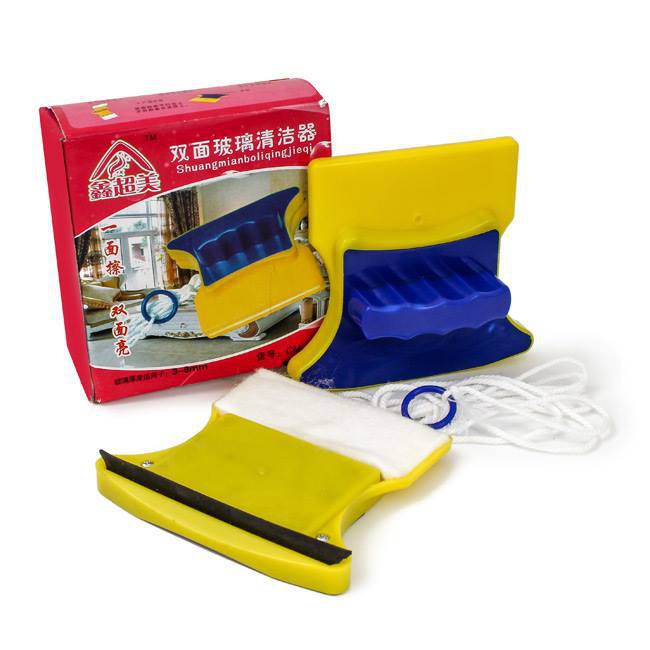 Dụng cụ lau cửa kính tiện lợi có nam châm lau cả 2 mặt kính cùng lúc