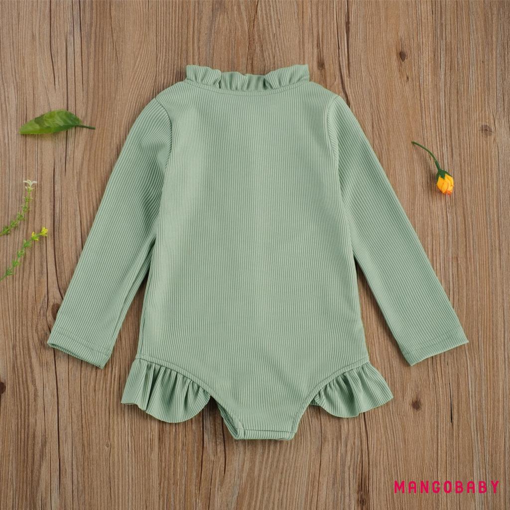 Bộ Đồ Bơi Một Mảnh Tay Dài Màu Trơn Phối Khóa Kéo Xinh Xắn Cho Bé Gái