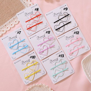 Set 2 Kẹp Tóc Trái Tim/ Ngôi Sao (Đủ Màu)