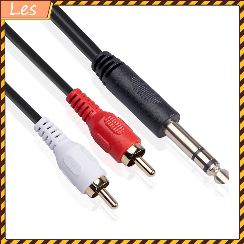 Dây cáp âm thanh chuyển đổi từ 2 RCA sang 1/4 inch 6.35mm TRS dài 1.5m/4.9ft