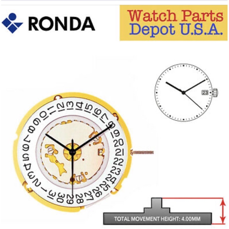Máy đồng hồ ronda 6203b 6004b 6003b 1062 1063 1064 1069 751 753 dành cho Olympia star