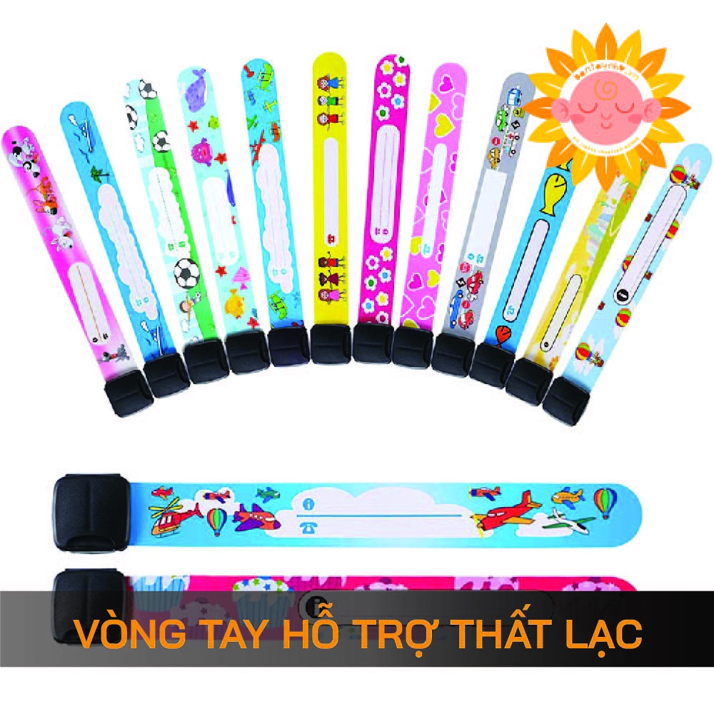 vòng tay trẻ em, hỗ trợ thất lạc, có thể viết trực tiếp, khóa điều chỉnh (set 04 vòng bất kì)