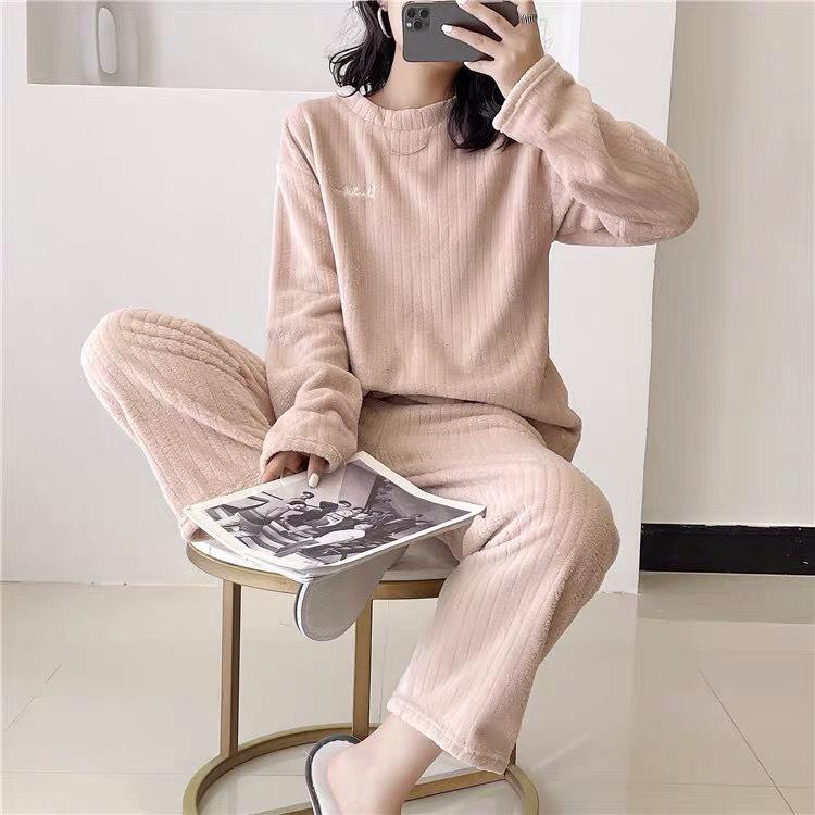 Bộ đồ ngủ, bộ mặc nhà, đồ ngủ lông cừu siêu ấm mùa đông BNL312