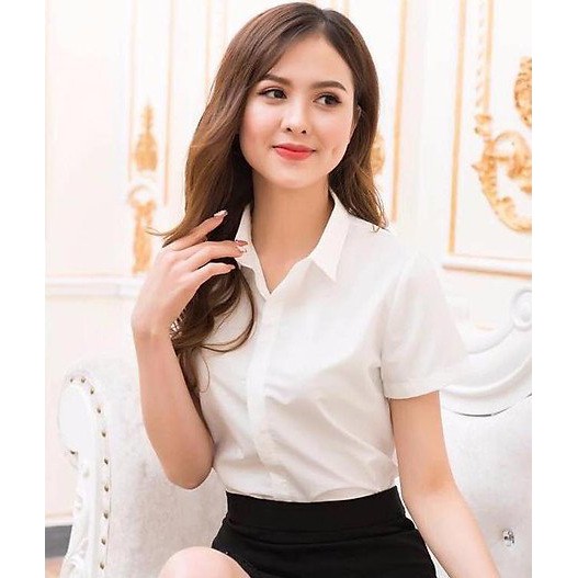 💘 Sơ Mi Trắng Uni, Áo Sơ Mi Nữ Kiểu Tay Ngắn Hàng Cao Cấp Xuất Dư Đường May Chuẩn Đẹp, Tỉ Mỉ Chỉn Chu 💘