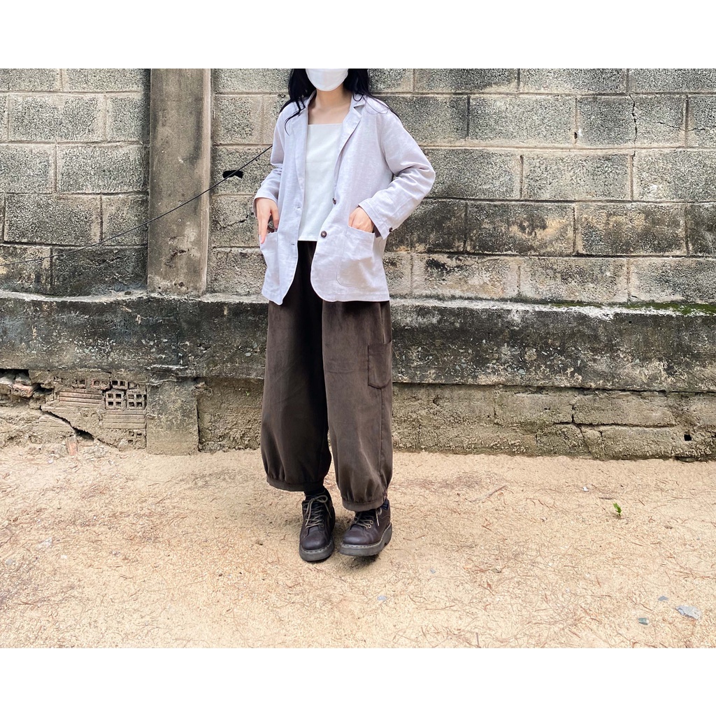 Blazer linen beige xám