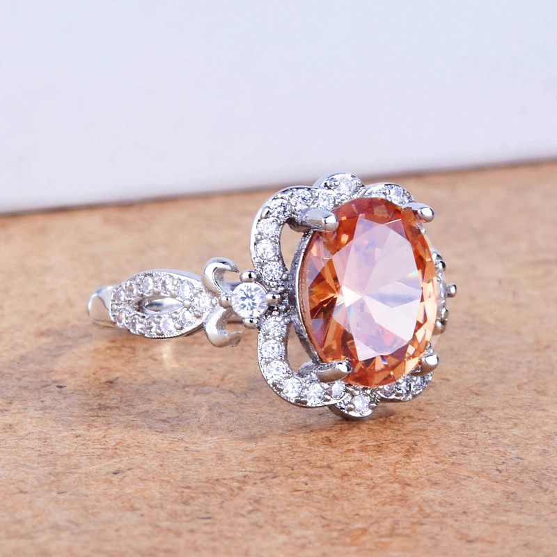 Nhẫn Hình Học Đính Đá Zircon AAA Chất Lượng Cao Có Thể Điều Chỉnh