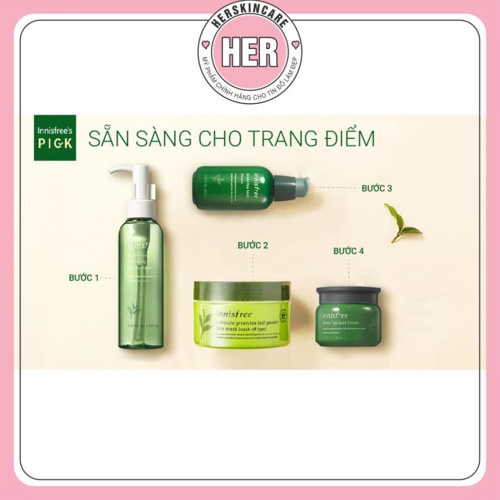 Gel tẩy trang Innisfree kết hợp sữa rửa mặt innisfree Green Tea Cleansing Gel-To-Foam 150ml