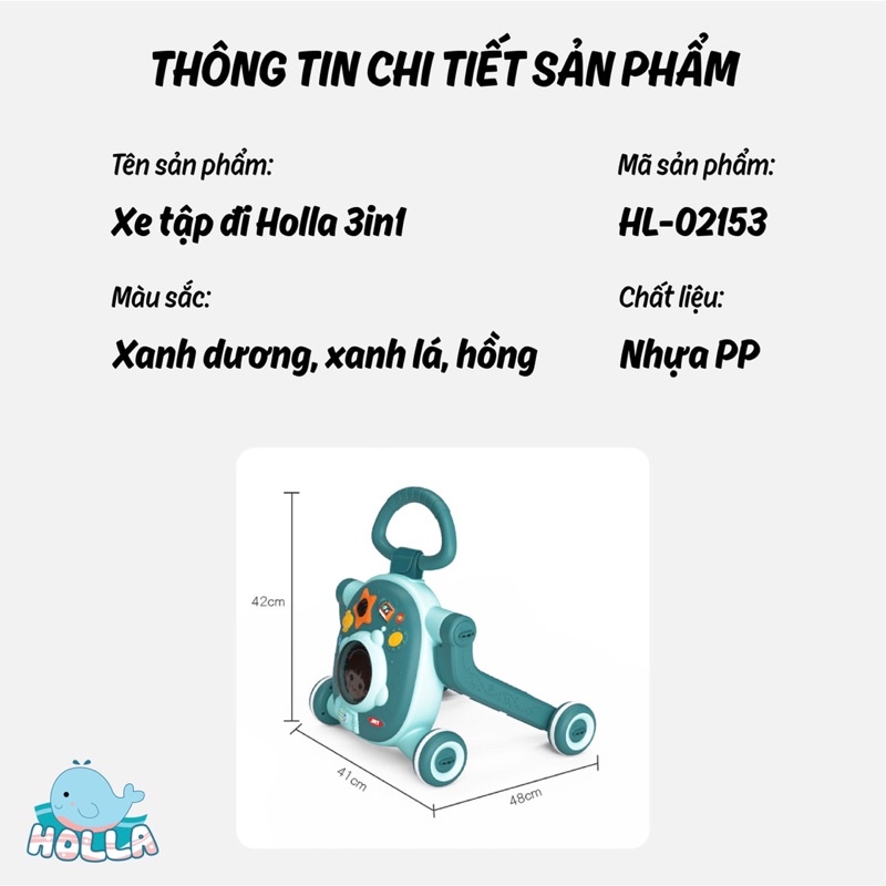 Xe tập đi, chòi chân, scooter 3 in 1 holla HL-02153 chính hãng cho bé