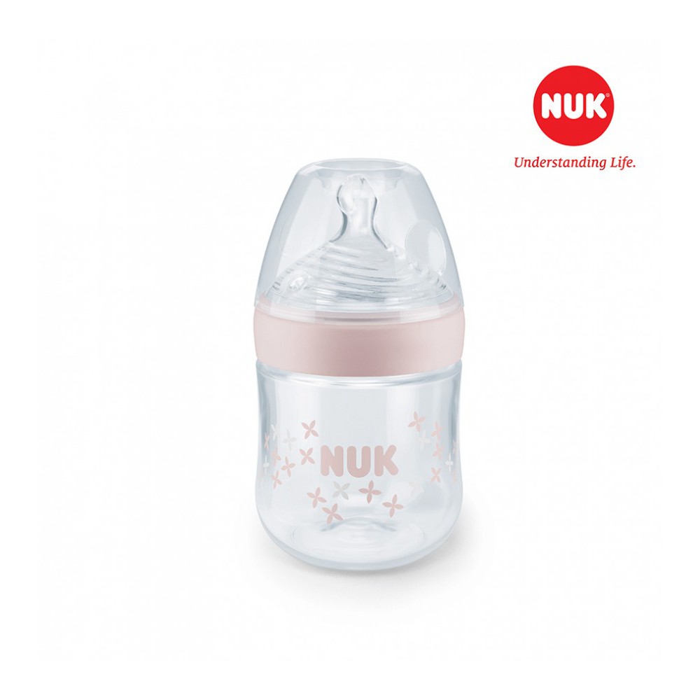 [Mã LT50 giảm 50k đơn 250k] Bình sữa NUK Nature Sense nhựa PP núm ti Silicone (150ml , 260ml)