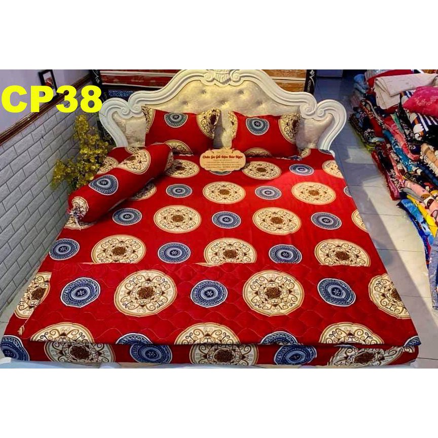 Bộ chăn ga cotton Poly cao cấp 5 món Set chăn hè điều hòa