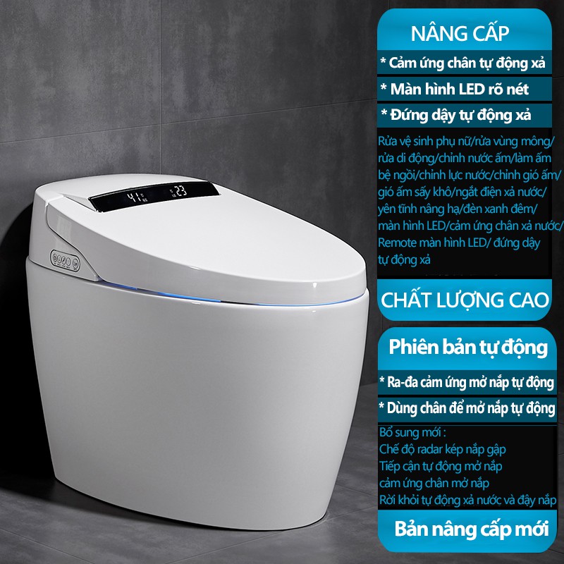 Bồn cầu thông minh toilet toa lét bệ xí bồn tiêu bồn cầu xịt nước tự động xịt rửa đa chức năng FU517*