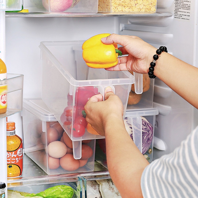 Hộp đựng thực phẩm bằng nhựa trong suốt có nắp đậy tiện lợi cho tủ lạnh