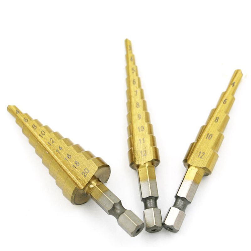 Mũi Khoan Bước Dạng Nón 3-12mm 4-12mm 4-20mm Tiện Dụng Chất Lượng Tốt