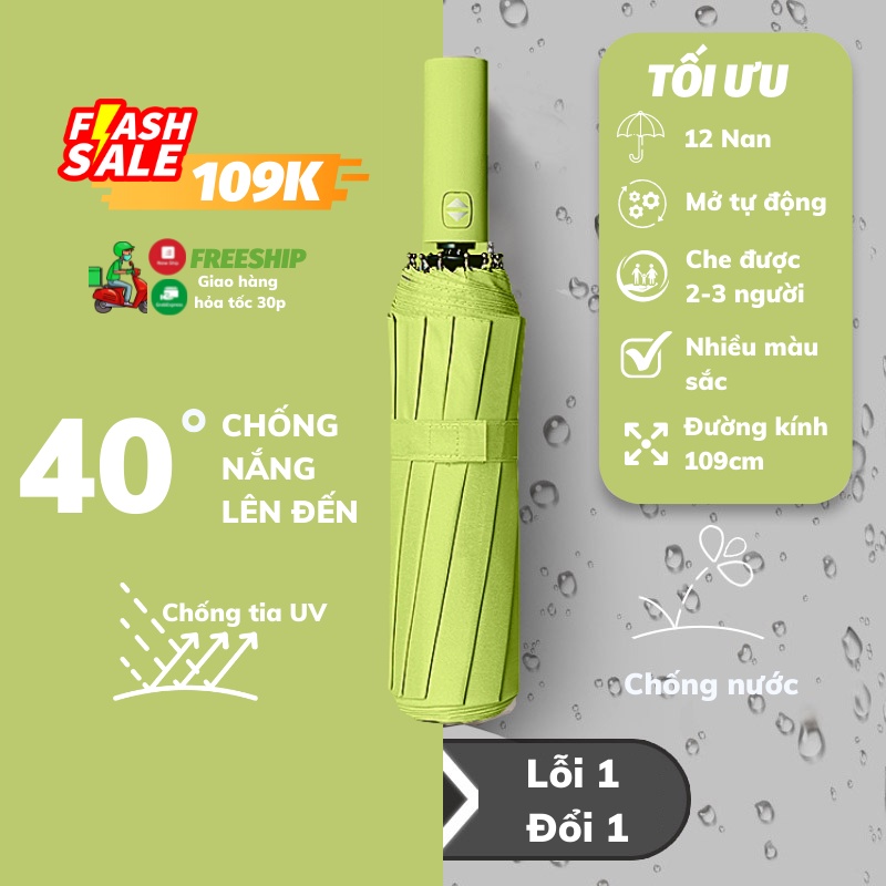 Ô Dù Che Nắng Mưa Ô 12 Nan Dù 2 Lớp Cao Cấp SUN.Z