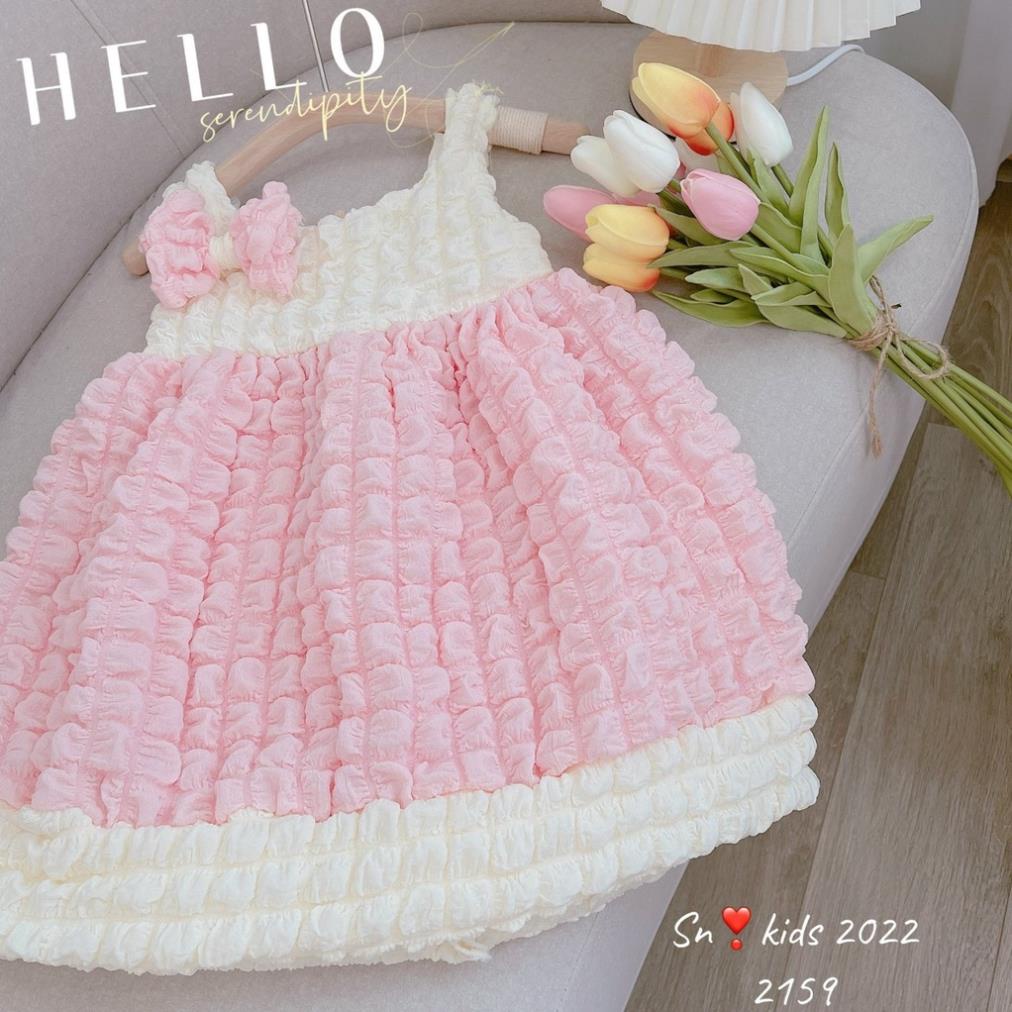 Váy Xốp bé gái 2 dây chất xốp mềm xịn sò 8-18kg