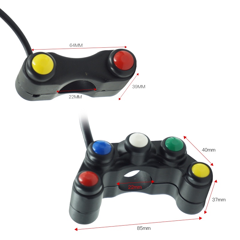 Công Tắc Đèn Pha / Xi Nhan Bằng Hợp Kim Nhôm 12v Gắn Tay Lái Xe Mô Tô