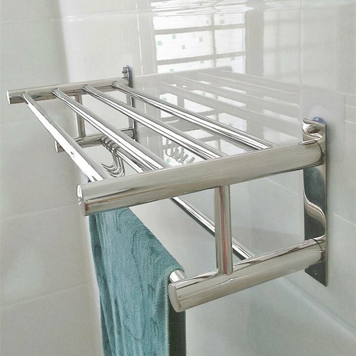 Giá treo khăn 2 tầng nhà tắm chất liệu inox 304