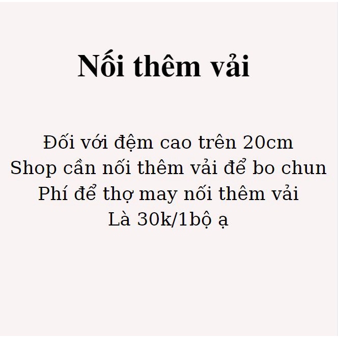 Phí can nối vải thêm vào ga giường để bo chun và may lại