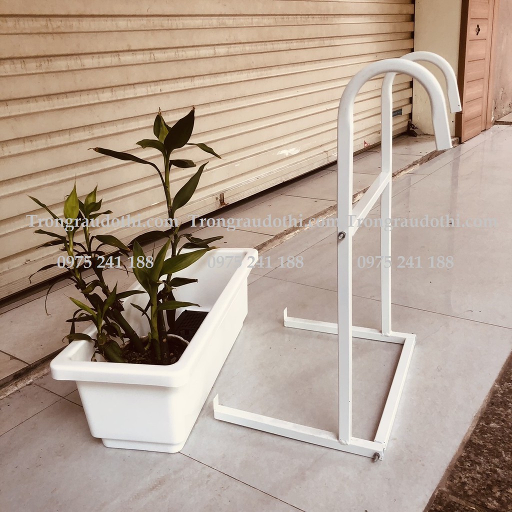 Bộ chậu + móc treo chậu trồng hoa, móc treo trồng cây ban công chắc khỏe