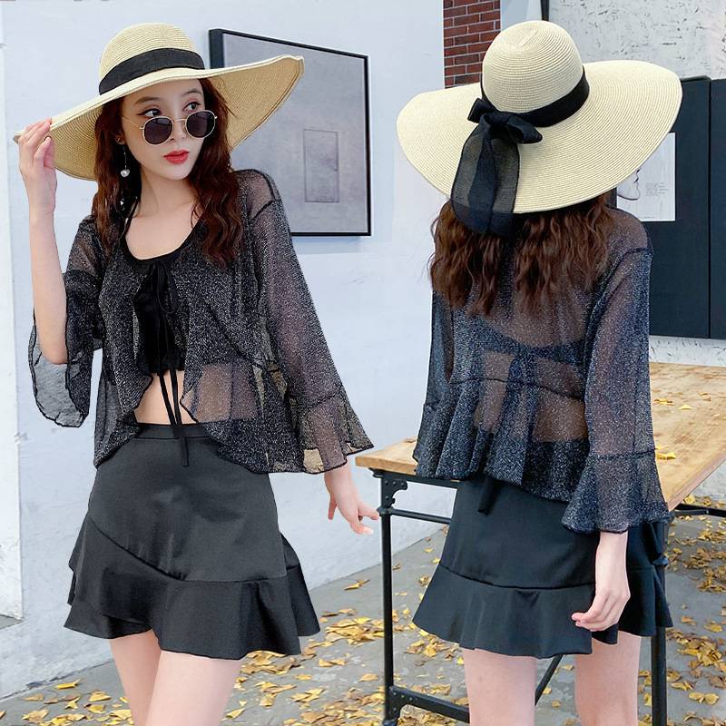 Bộ Đồ Bơi Ba Mảnh Tay Dài Màu Trơn Phong Cách Hàn Quốc Quyến Rũ Cho Nữ Ds-532124 | BigBuy360 - bigbuy360.vn