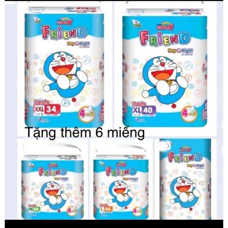 Tặng 6m. tã quần goon friend size M54 +6 L46+6, XL40+6, XXL34+6. xxxl22+5