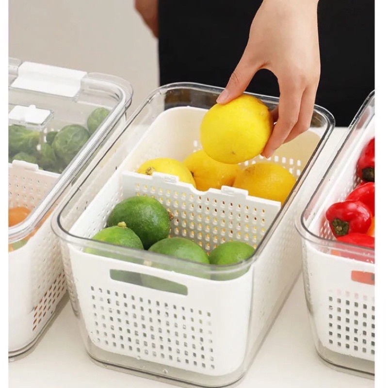Sét hộp nhựa đựng thực phẩm để tủ lạnh an toàn kèm nắp đậy
