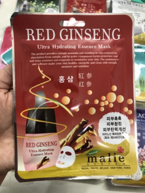 Combo 10 Mặt nạ Hàn Quốc nhân sâm đỏ Malie RED GINSENG Ultra Hydrating Essence Mask