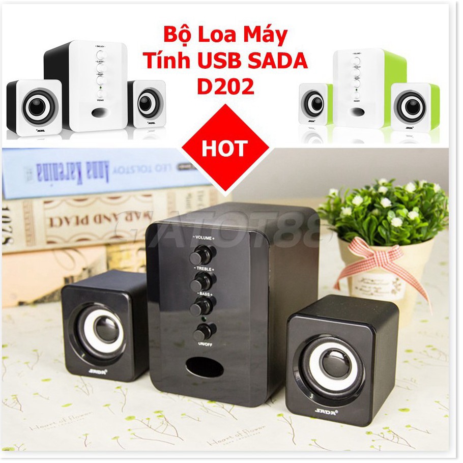 Loa Máy Tính SADA D202 Bộ 3 Loa Vi Tính USB Nghe Nhạc Siêu Hay Âm Thanh Super Bass - XSmart