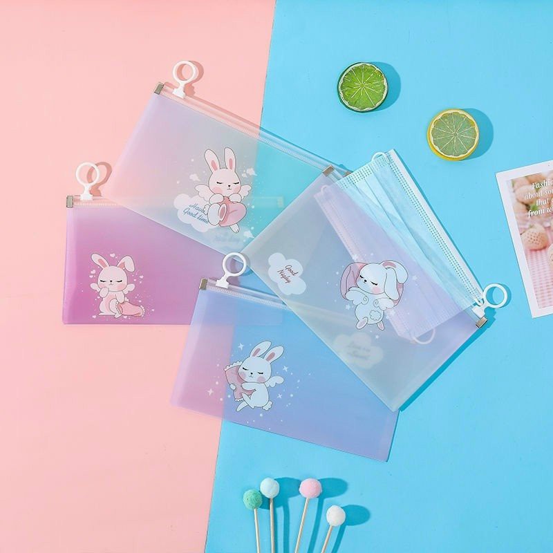 Túi đựng bút trong suốt in hình hoạt hình dễ thương mẫu mới Bukao