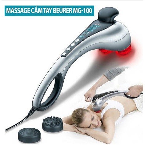 (Hàng Đức) Máy massage cầm tay đèn hồng ngoại, cao cấp đa năng Beurer MG100