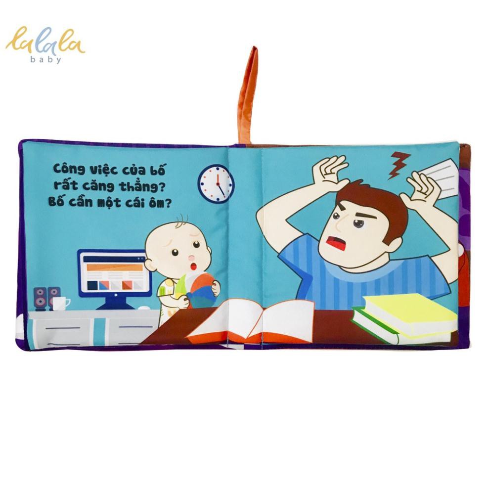 Sách vải Lalala baby đa tương tác Cái ôm diệu kì, kích thước 18*18cm, 12 trang