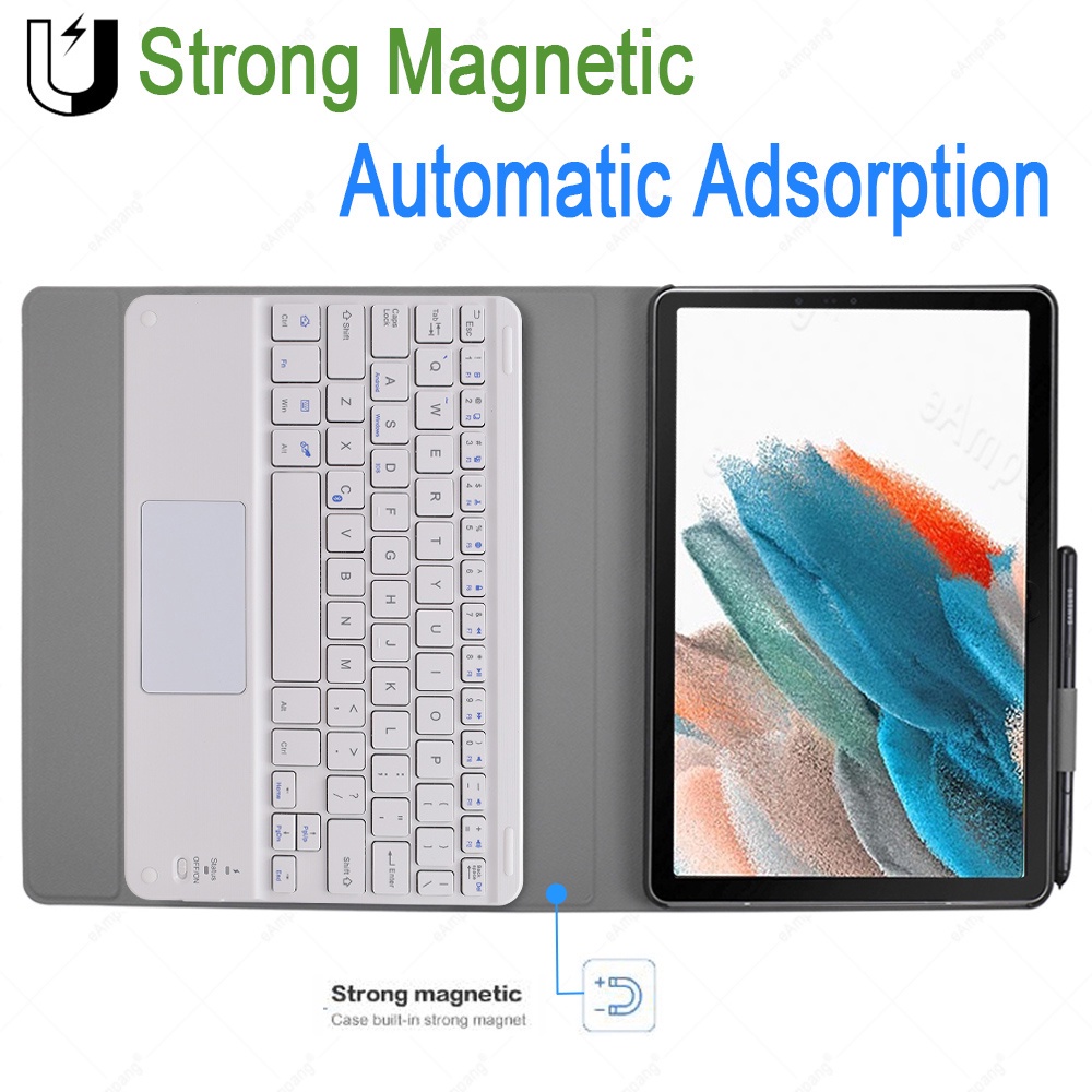Bao Da Máy Tính Bảng Tích Hợp Bàn Phím Và Chuột Cho Samsung Galaxy Tab A8 10.5 2021 SM-X200 SM-X205
