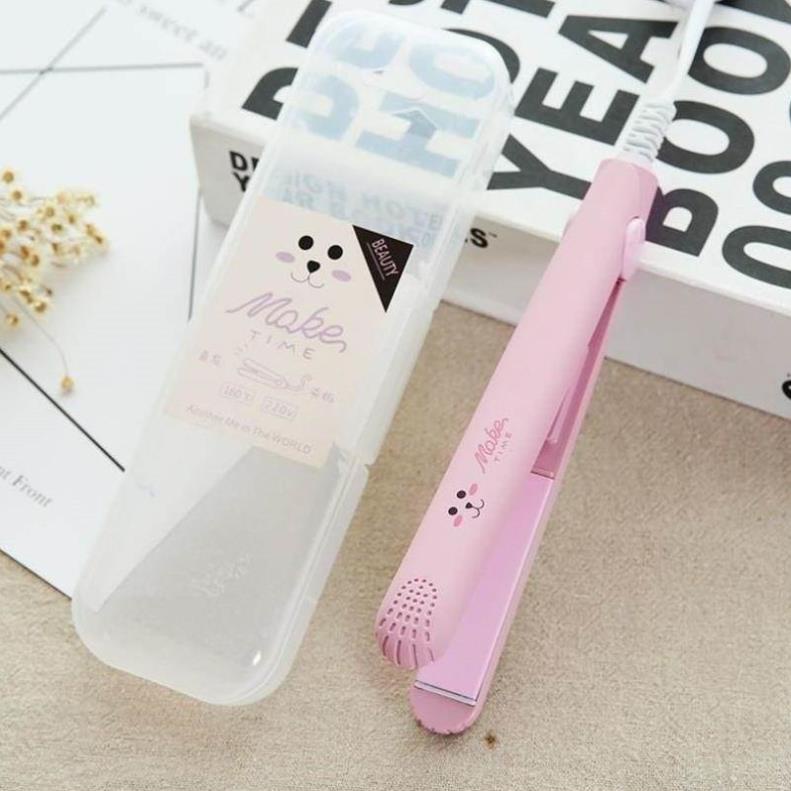 Máy là tóc mini Make Time, máy duỗi, uốn, ép tóc mái tiện dụng ( tuyển khách sỉ)