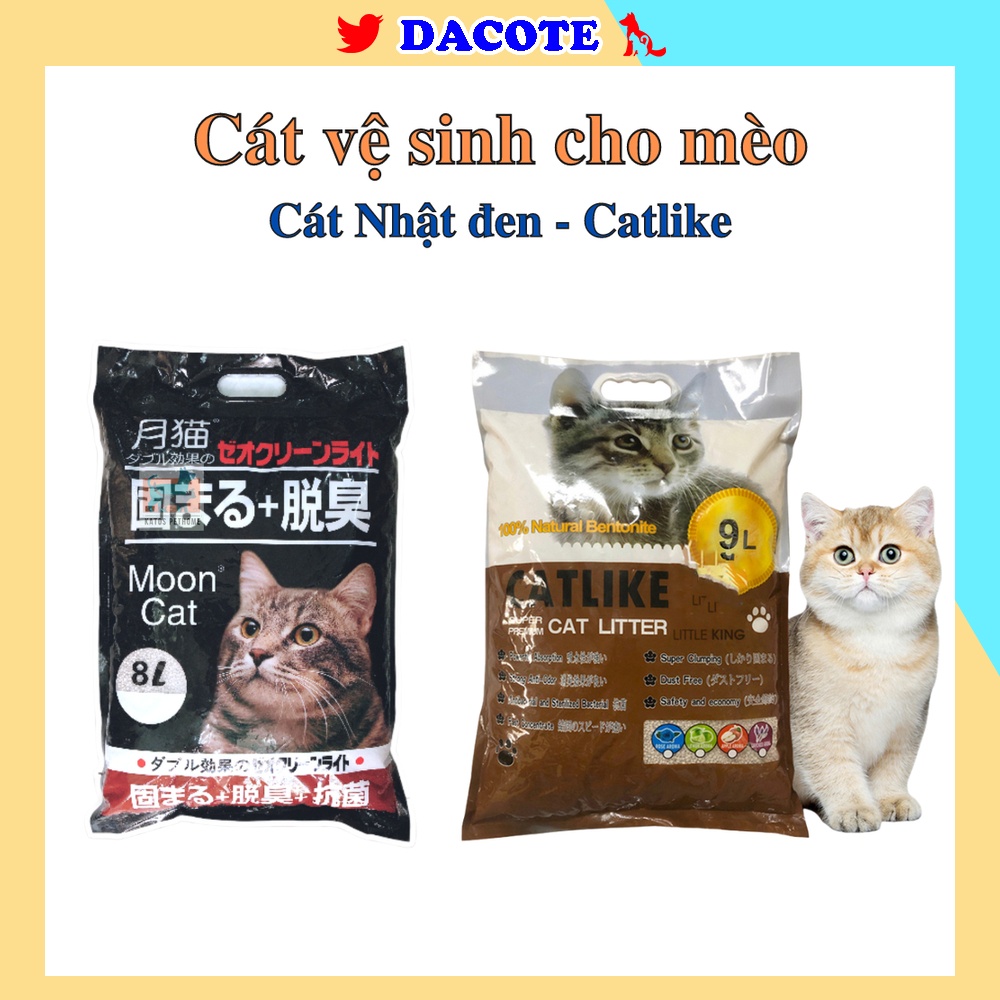 Cát vệ sinh cho mèo Cát Nhật đen Catlike Catbox túi 8L siêu thấm hút vón