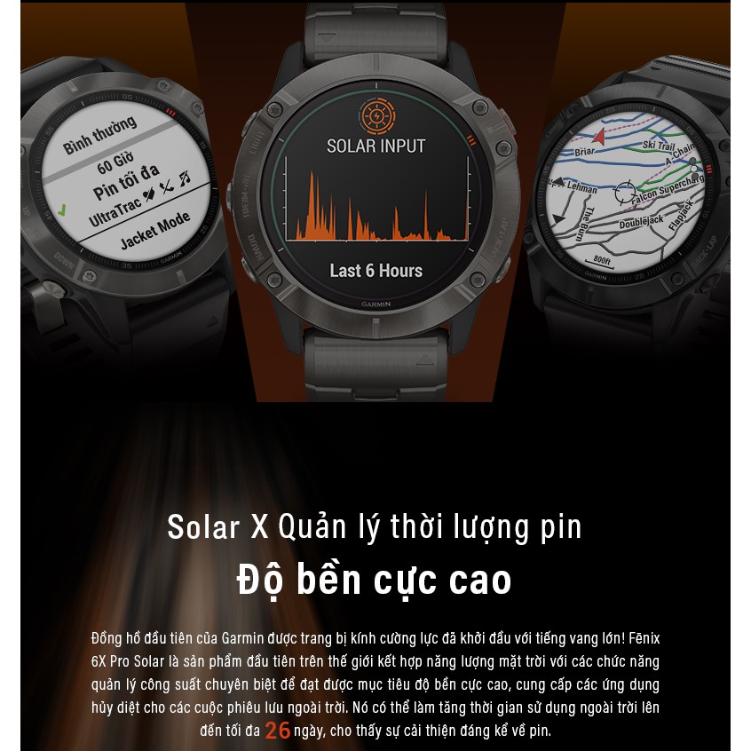 Đồng hồ thông minh Garmin fenix 6 Pro Solar