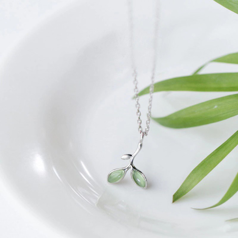 Bộ Trang Sức Gồm Dây Chuyền/ Lắc Tay/ Nhẫn/ Khuyên Tai/ Vòng Tay Mặt Hình Lá Phong Cách Hàn Quốc
