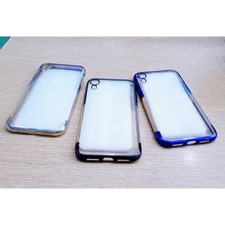 Ốp lưng Iphone Xr dẻo trong suốt viền xi màu
