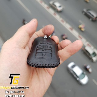 Bao da Handmade bảo vệ chìa khóa xe Honda Civic, City 2021 kèm móc đeo Inox